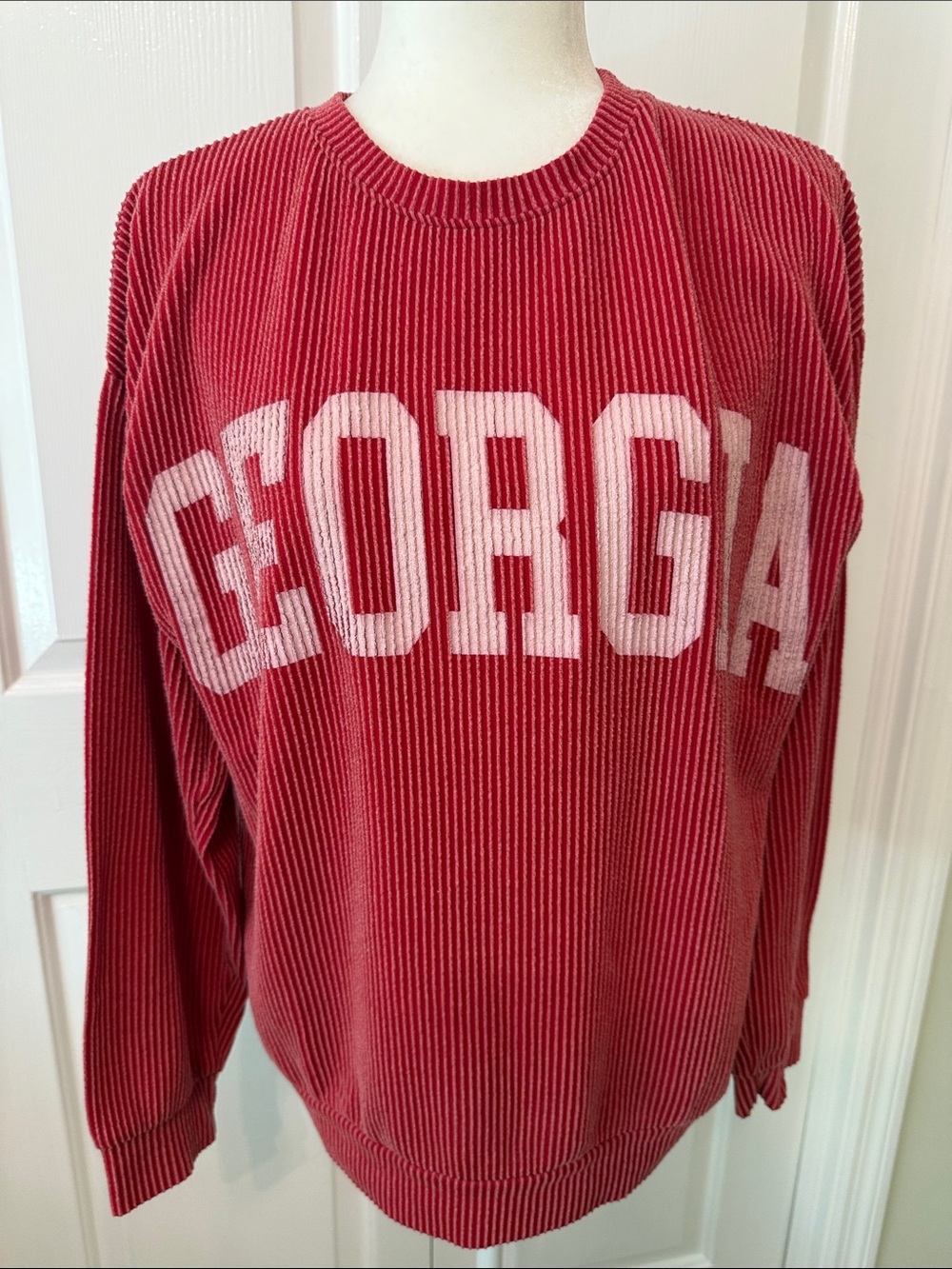 Tres Bien Red Corded 'GEORGIA' Crewneck Sweatshirt